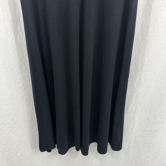 BomBom USA Lagenlook Oversized Black Midi Dress Womens Size S Cross Back Boho - Picture 8 of 11